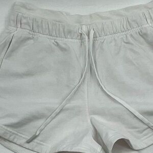 Women's White Casual Lululemon white cotton blend lounge Shorts